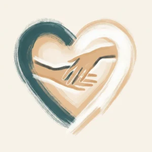 Ilustración abstracta mediterránea de Corazón Exprés