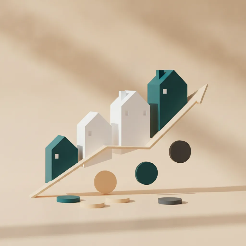 Ilustración abstracta mediterránea de Hipotecas I+DE