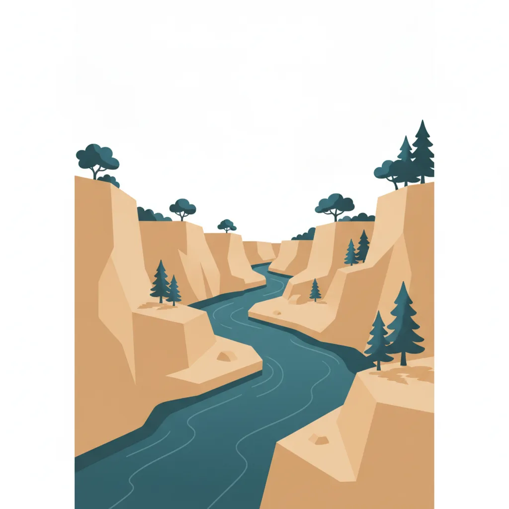 Ilustración abstracta mediterránea de Rincones del Alto Tajo